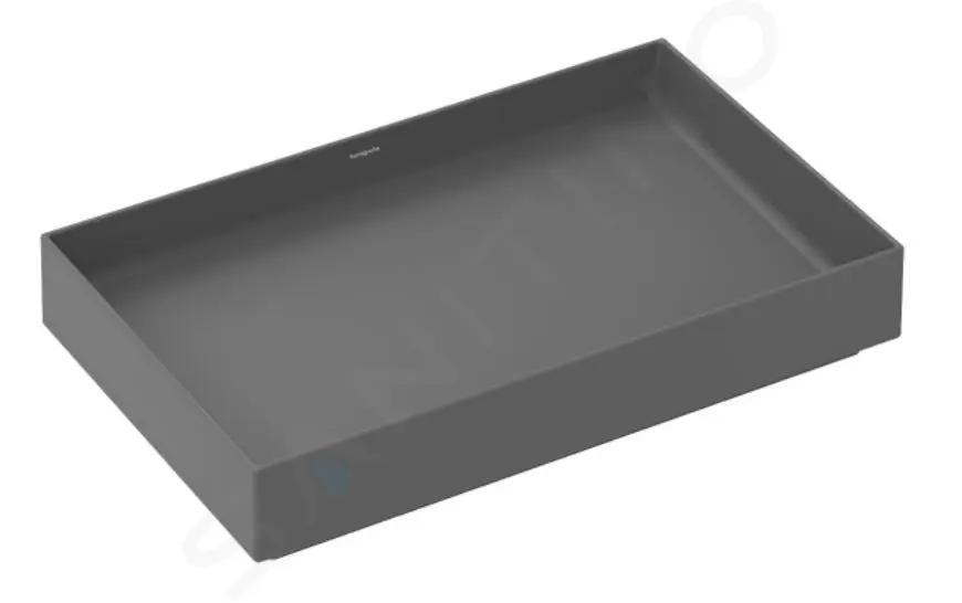 Hansgrohe Xuniva Evo E Umývadlo na dosku, 65x40 cm, bez prepadu, bez otvoru na batériu, matná sivá