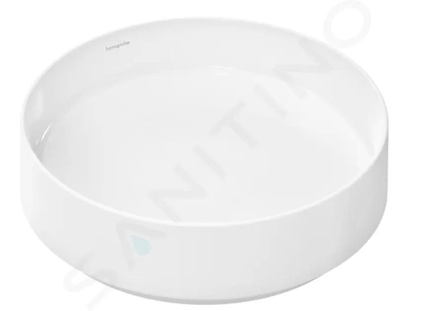 Hansgrohe Xuniva Evo S Umývadlo na dosku, priemer 40 cm, bez prepadu, bez otvoru na batériu, HygieneEffect, SmartClean, biele