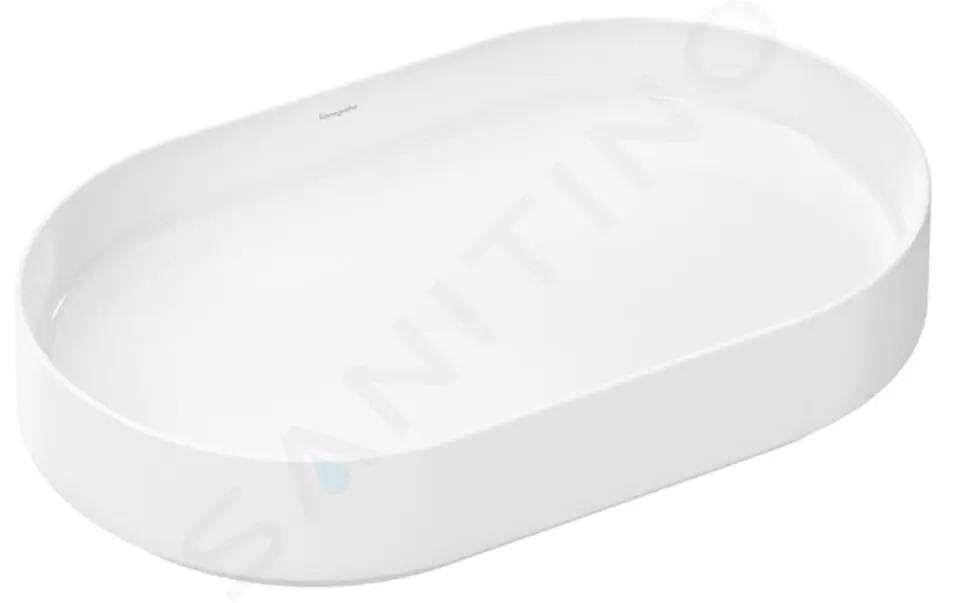 Hansgrohe Xuniva Evo U Umývadlo na dosku, 65x40 cm, bez prepadu, bez otvoru na batériu, HygieneEffect, SmartClean, biele