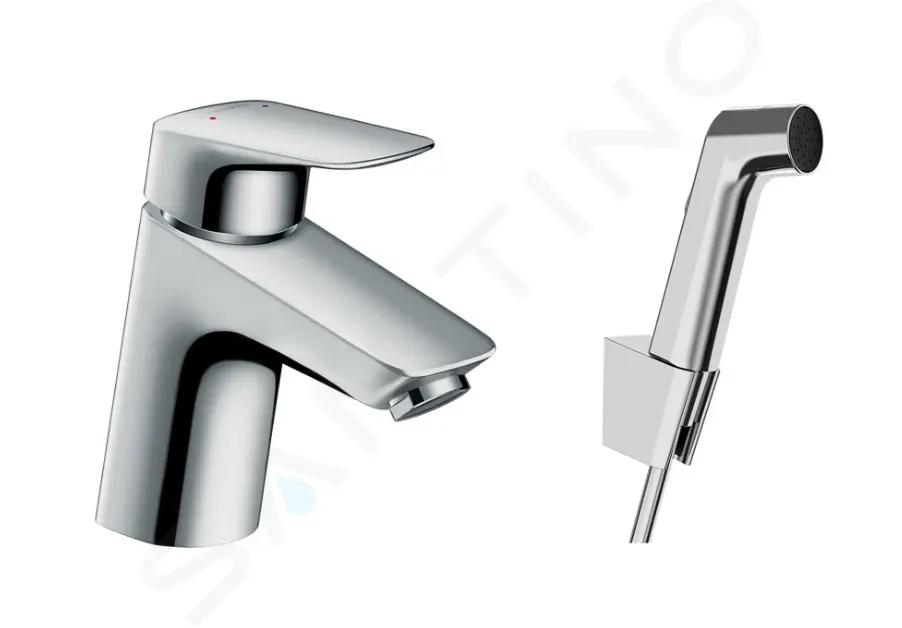 Hansgrohe Logis Páková umývadlová batéria s bidetovou spŕškou, chróm