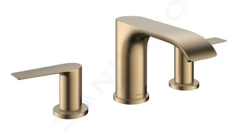 Hansgrohe Vivenis Umývadlová batéria s výpusťou, 3-otvorová inštalácia, EcoSmart, kefovaný bronz
