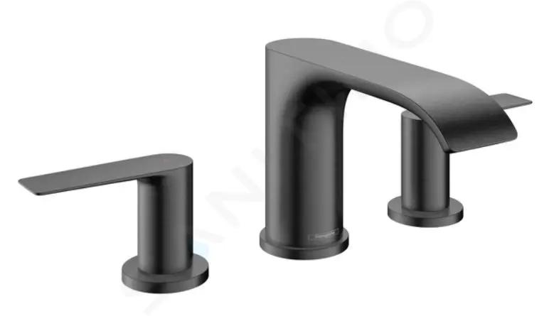 Hansgrohe Vivenis Umývadlová batéria s výpusťou, 3-otvorová inštalácia, EcoSmart, kefovaný čierny chróm