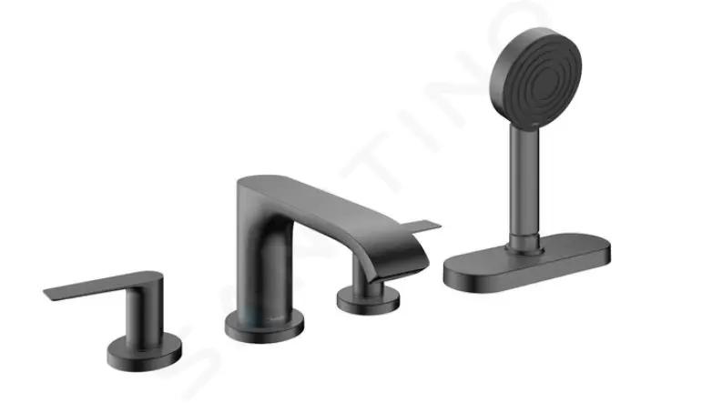 Hansgrohe Vivenis Batéria na okraj vane, 4-otvorová inštalácia, sBox, kefovaný čierny chróm