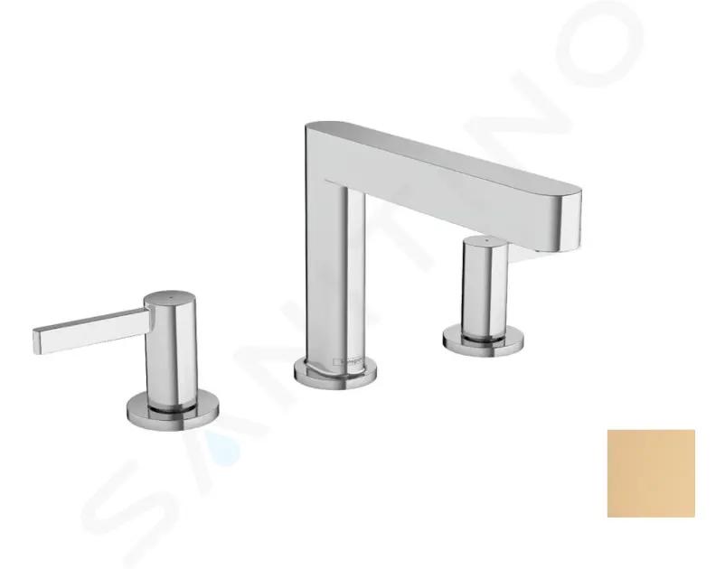Hansgrohe Finoris Umývadlová batéria, 3-otvorová inštalácia, s výpusťou Push-Open, EcoSmart, kefovaný bronz