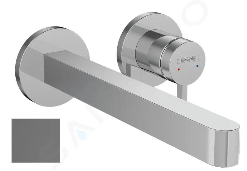 Hansgrohe Finoris Umývadlová batéria pod omietku, s výpusťou, 2-otvorová inštalácia, EcoSmart, kefovaný čierny chróm