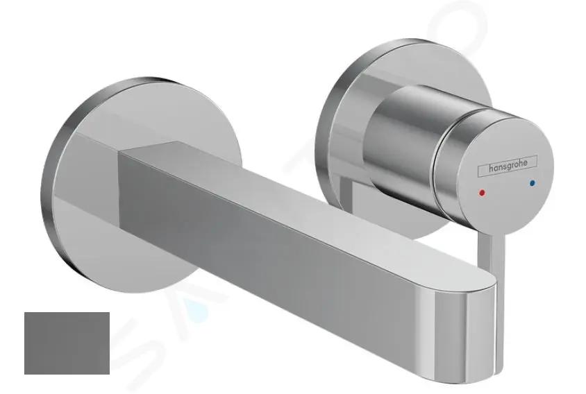 Hansgrohe Finoris Umývadlová batéria pod omietku, s výpusťou, 2-otvorová inštalácia, EcoSmart, kefovaný čierny chróm