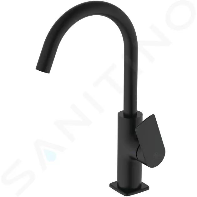 Ideal Standard Ceralife C Umývadlová batéria s otočným výtokom a výpusťou Click-Clack, hodvábna čierna