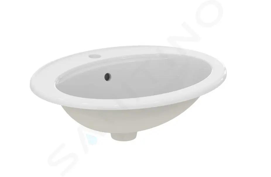 Ideal Standard Eurovit Umývadlo 56x46 cm, s prepadom, otvor na batériu, biela